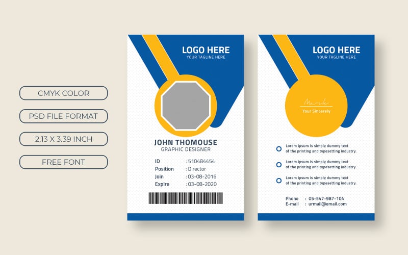 Employee ID Card Design - Corporate Identity Template