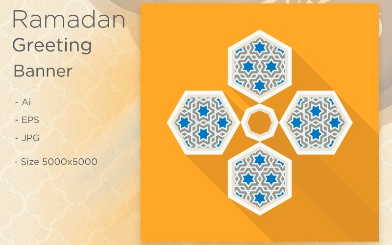 Padrão e plano de fundo do banner Ramadan Kareem - ilustração