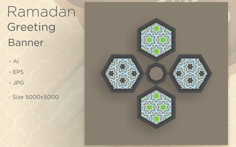 Ramadan Kareem Banner Pattern - Illustrazione