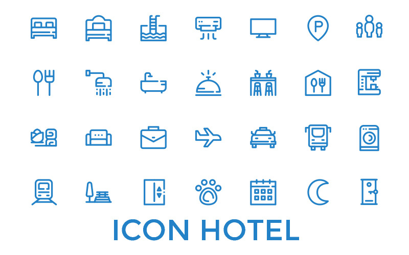 Шаблон Hotel Amenity Iconset