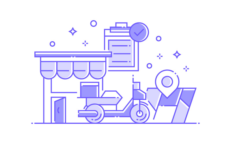 Delivery and Ecommerce Concept - Illustration
