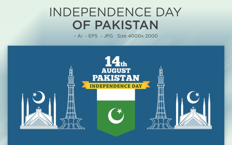 Feliz día de la independencia el 14 de agosto de Pakistán - Ilustración