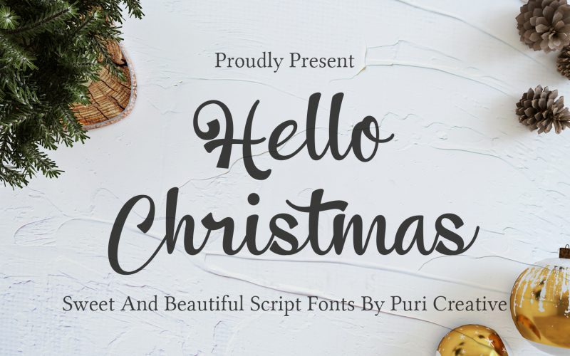 Hallo Kerstmis - Lief en mooi cursief lettertype