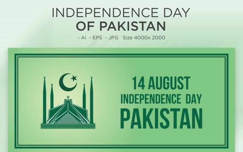 Szczęśliwego Dnia Niepodległości Pakistanu, 14 sierpnia - ilustracja