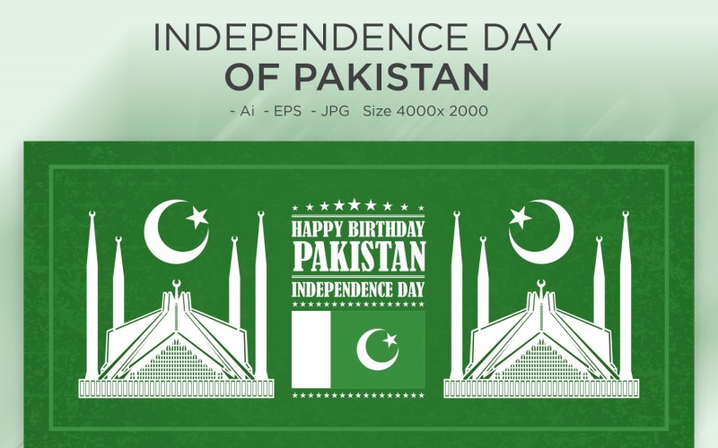 Dzień Niepodległości Pakistanu Greeting Card - ilustracja