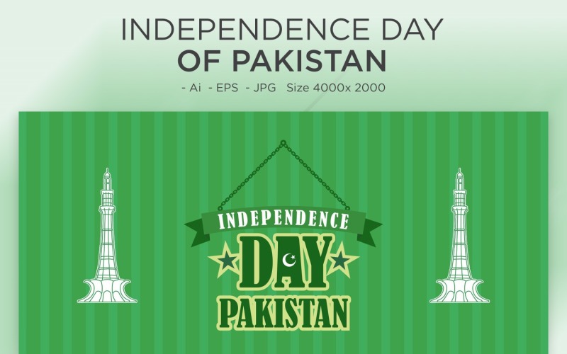 Självständighetsdagen för Pakistan gratulationskort - illustration