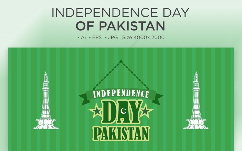 Cartão de felicitações do Dia da Independência do Paquistão - ilustração