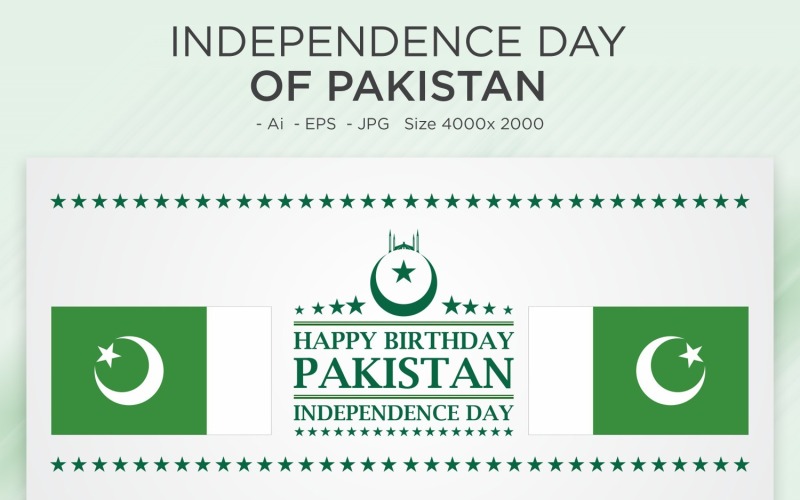 Unabhängigkeitstag von Pakistan Grußkarte - Illustration