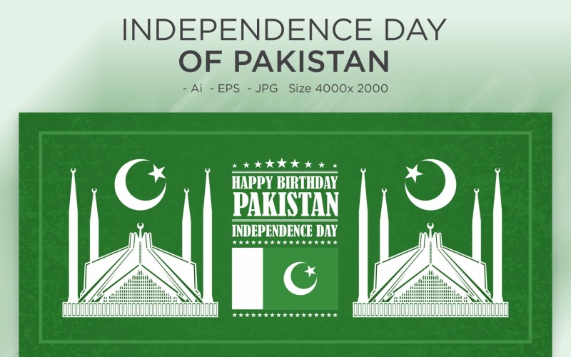 Unabhängigkeitstag von Pakistan Grußkarte - Illustration
