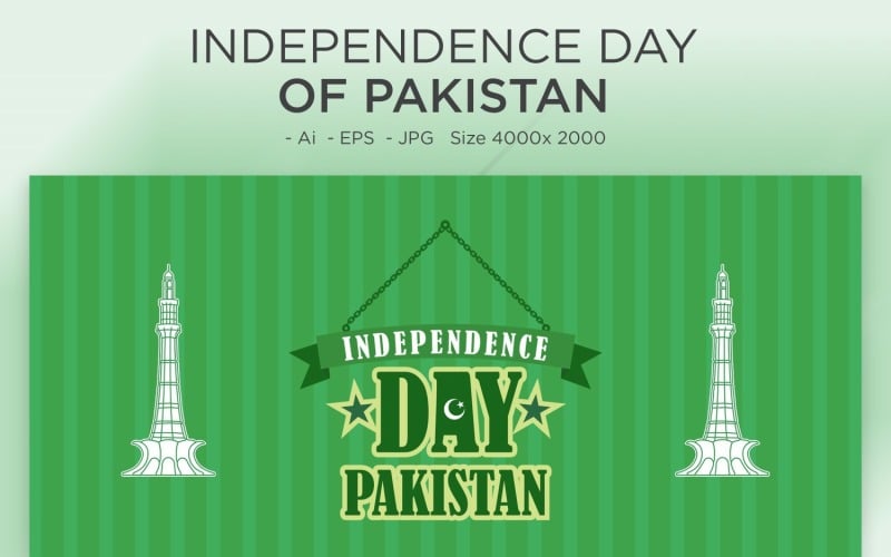 Unabhängigkeitstag von Pakistan Grußkarte - Illustration