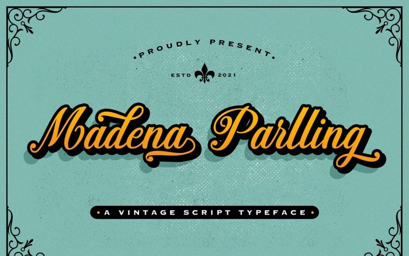 Madena Parlling - Fonte cursiva em negrito