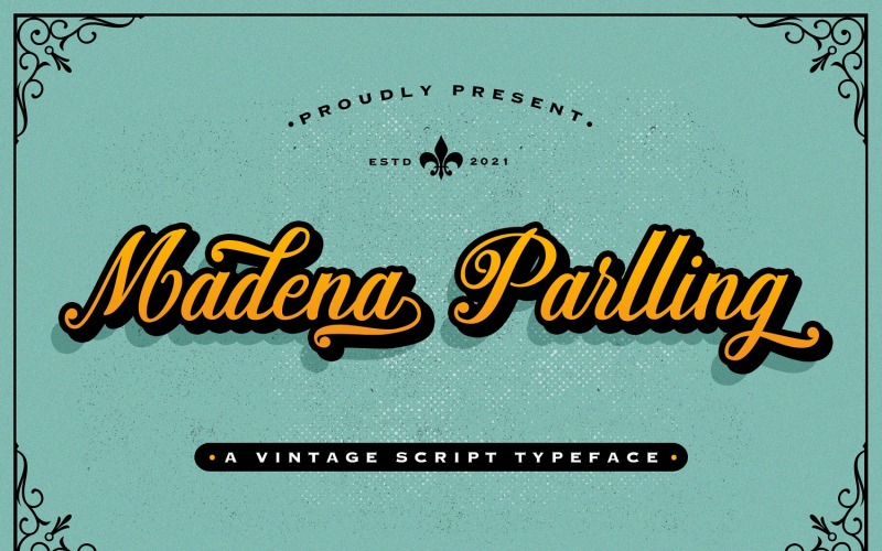 Madena Parlling - tučné kurzívové písmo