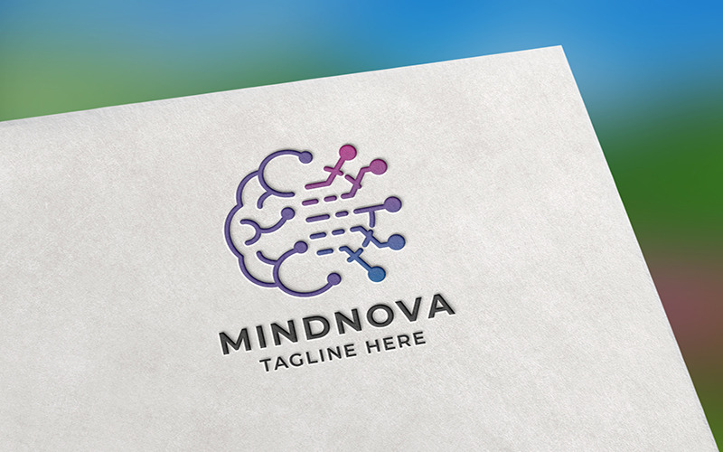 Modello di logo di innovazione di mente umana