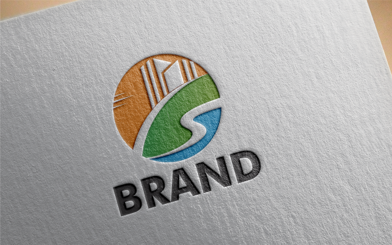 Modelo de logotipo da linha de praia da cidade