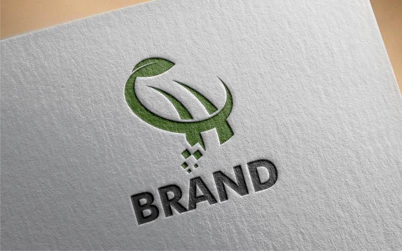 Plantilla de logotipo verde letra H