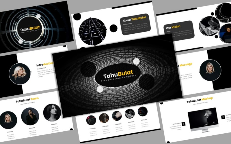 TahuBulat - Modèle Google Sldies pour les entreprises créatives
