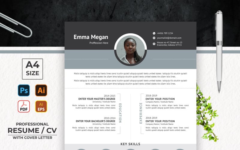 Emma Megan Simple Printable Resume Template