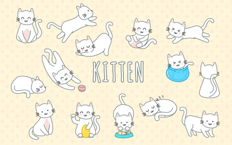 Gato desenhado à mão - imagem vetorial