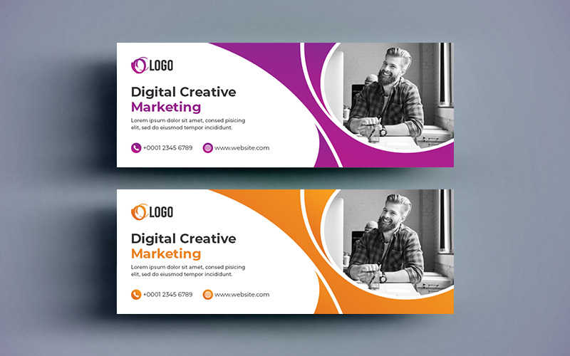 Креативная маркетинговая обложка и веб-баннер в социальных сетях