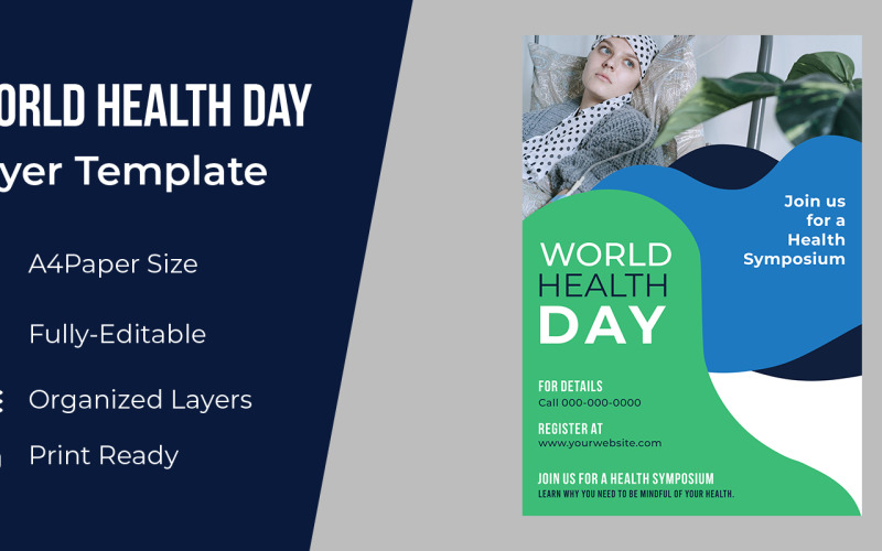 Identità aziendale del poster della Giornata mondiale della salute internazionale