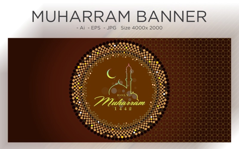 Banner festa islamica con Moschee Cupola - Illustrazione