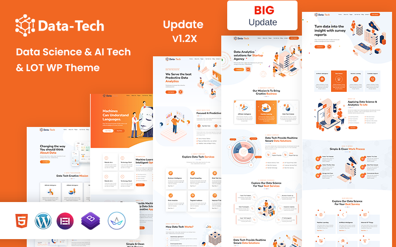 DataTech - Thème WordPress pour la science des données et l'analyse des données IA.