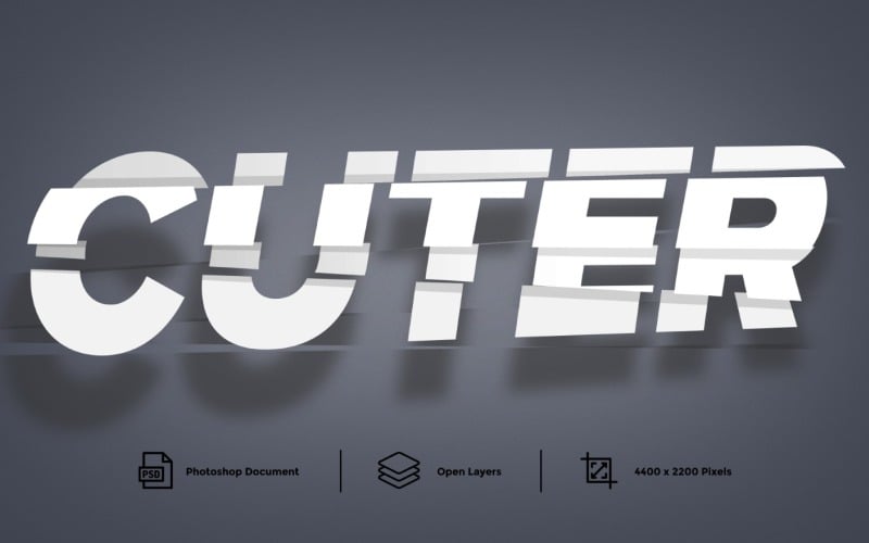 Estilo de capa de efecto de texto de corte - Ilustración