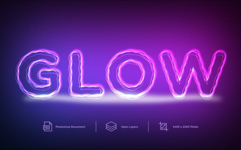 Glow Text Effect Design Layer Style - Illustration