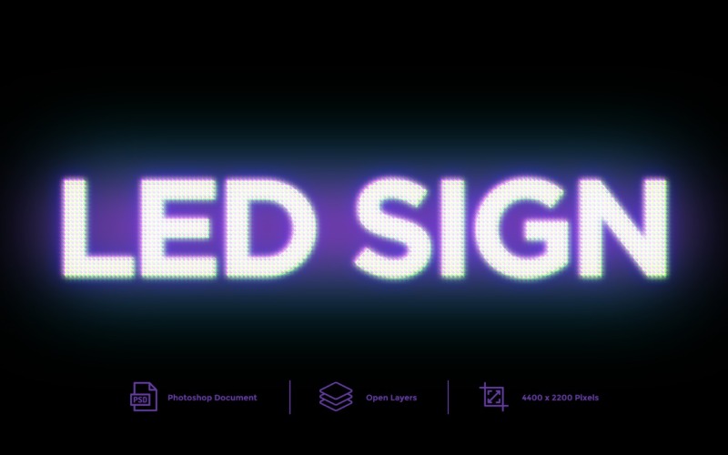 Led Sign Effect LED Sign Text Effect And Layer Style - Illustration