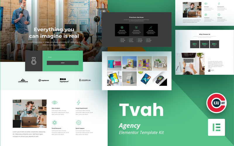 Tvah - Modello di kit Elementor per agenzie