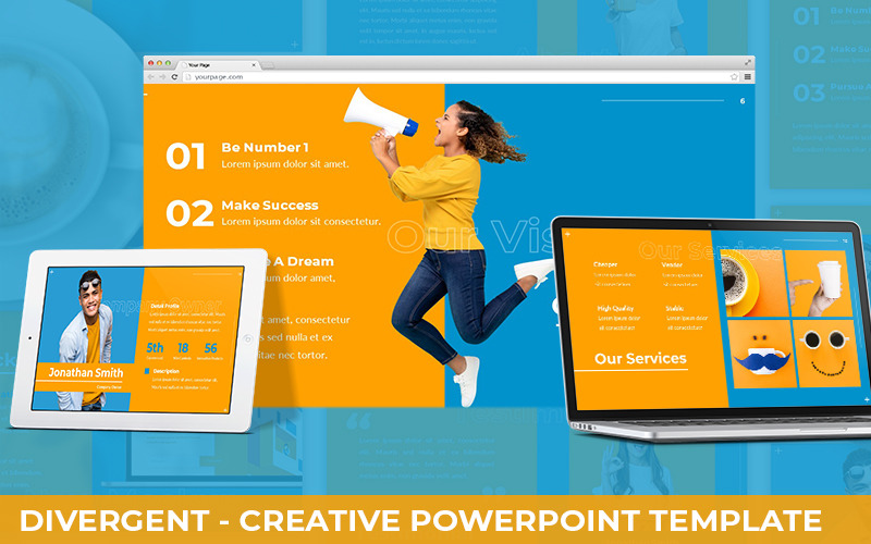 Divergente - Modello PowerPoint Creativo