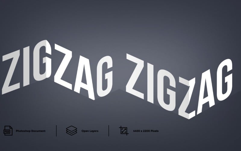 Efeito de texto em ziguezague e estilo de camada - ilustração