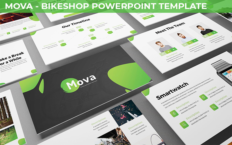 Mova - шаблон Powerpoint для велосипедного магазину