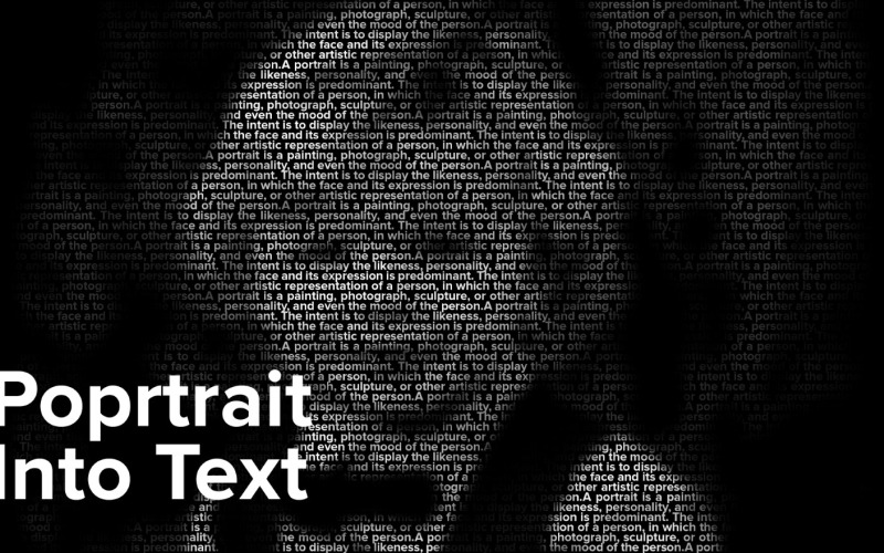 Retrato em efeitos de texto e estilo de camada - ilustração