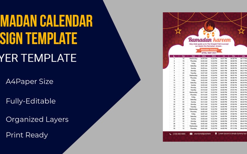 Sehri, Ifter time Schedule Prayer times in Ramadan Corporate identity template