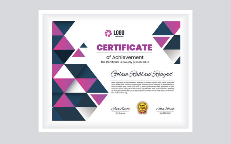 Simple Certificate #164971 - TemplateMonster