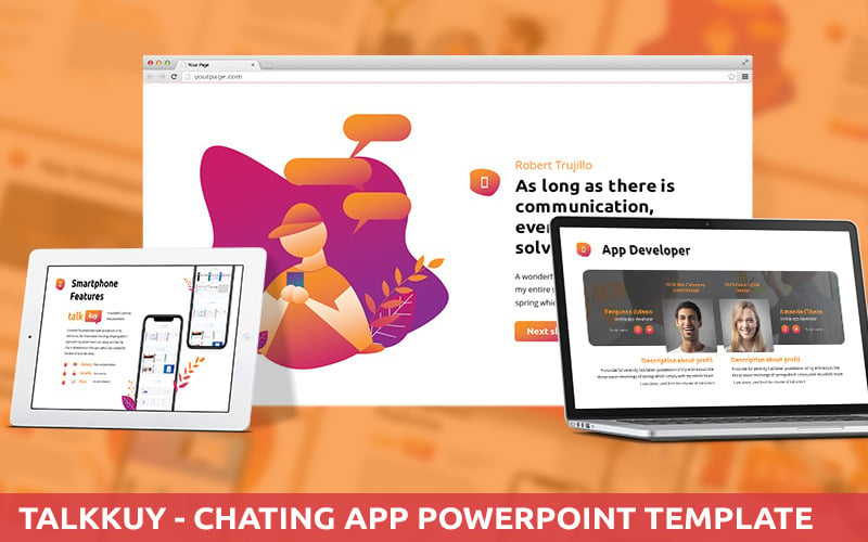 Talkkuy - Chat-app PowerPoint-sjabloon