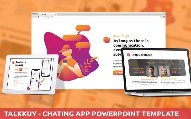 Talkkuy - Modèle PowerPoint de l'application de chat