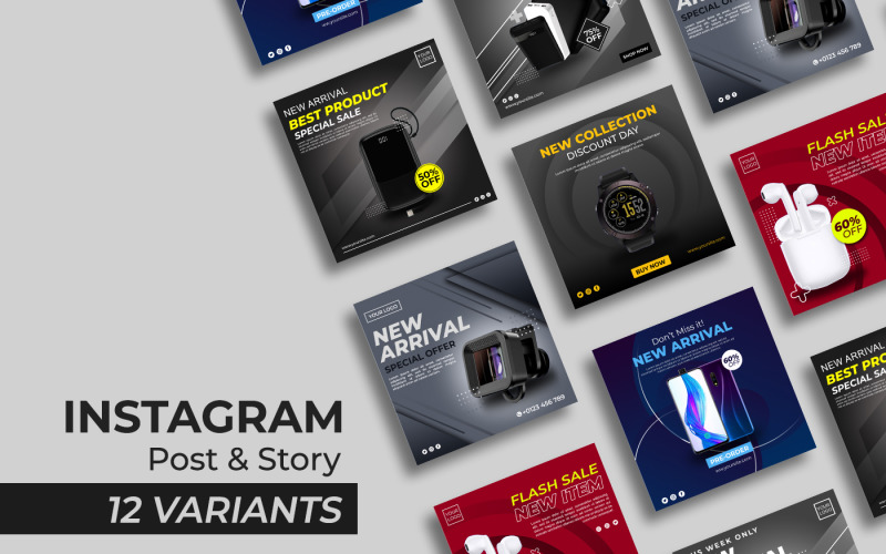 小工具系列IV-Instagram帖子和故事社交媒体模板