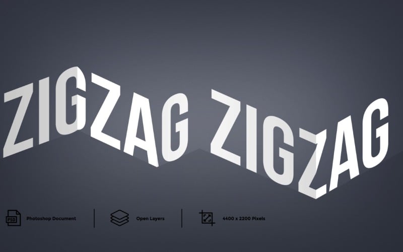 Zig Zag Text Effect And Layer Style - Illustration