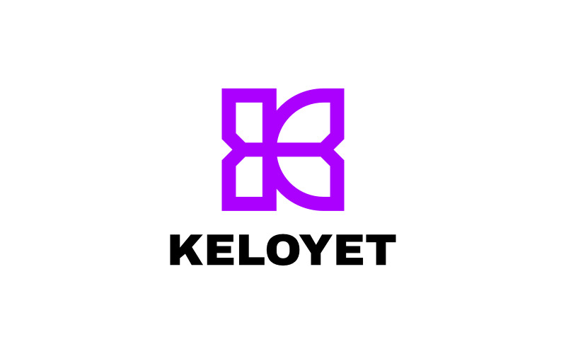 Plantilla de logotipo de línea letra KC