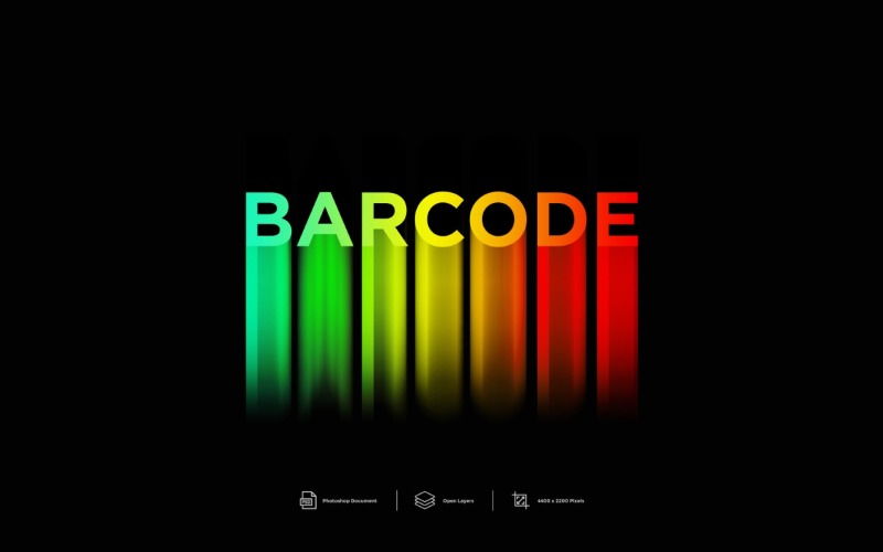 Barcode teksteffect en laagstijl - illustratie