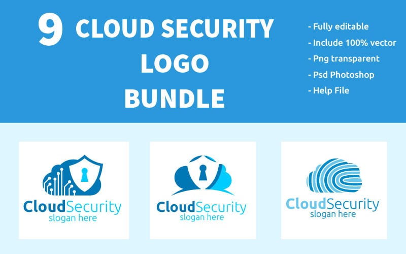 9 Cloud Security Logo Bundle #171486 - TemplateMonster