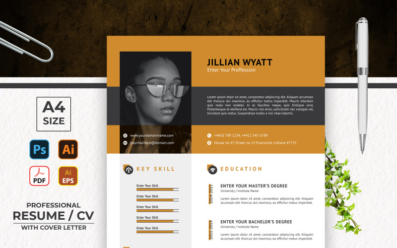 Jillian Wyatt Yazdırılabilir Özgeçmiş / CV Şablonu