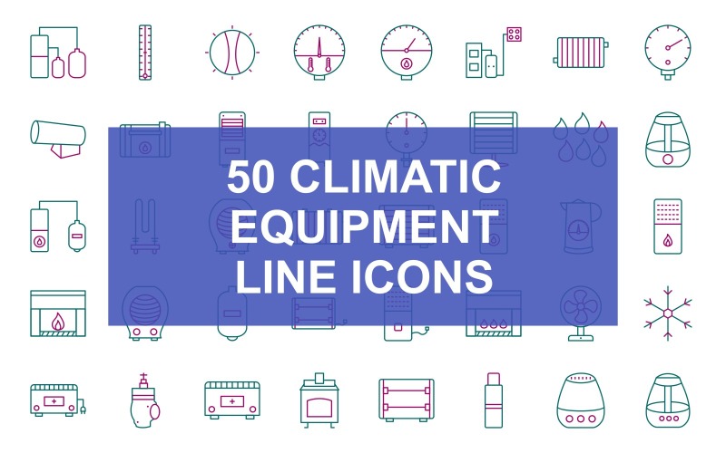 50 klimatických zařízení lemuje dvě barevné ikony