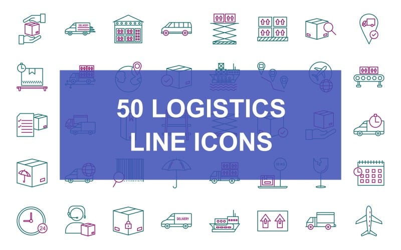 50 Logistiklinie Zwei Farbsymbole