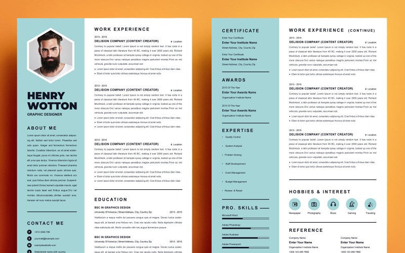 Resume Template CV Resume - Henry Wotton