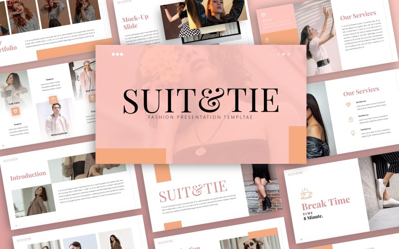 SuitTie Fashion PowerPoint Sunum Şablonu