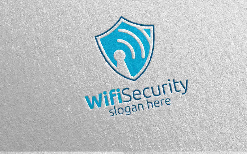 Escudo Logotipo De Seguridad Wifi
