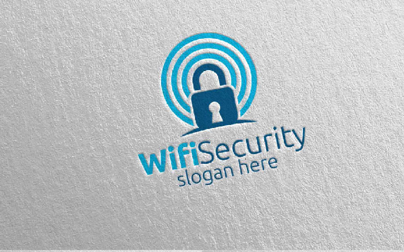 Logotipo de seguridad Wifi de datos de bloqueo